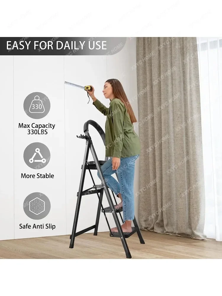 Household Ladder Light Weight Folding Ladder foldable Ladders Steel Herringbone 3/4 Step Ladder Stair Stool