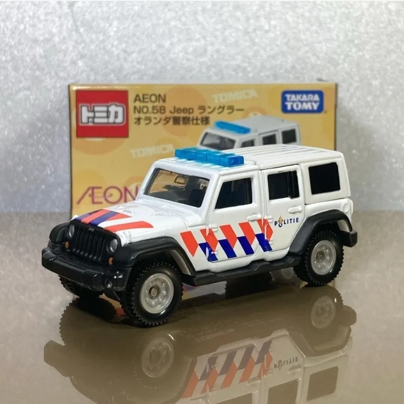Tomica takara tomy liga modelo de carro brinquedo aeron limitado 58 fora da estrada jeep wrangler ornamentos de mesa, presentes de natal para crianças