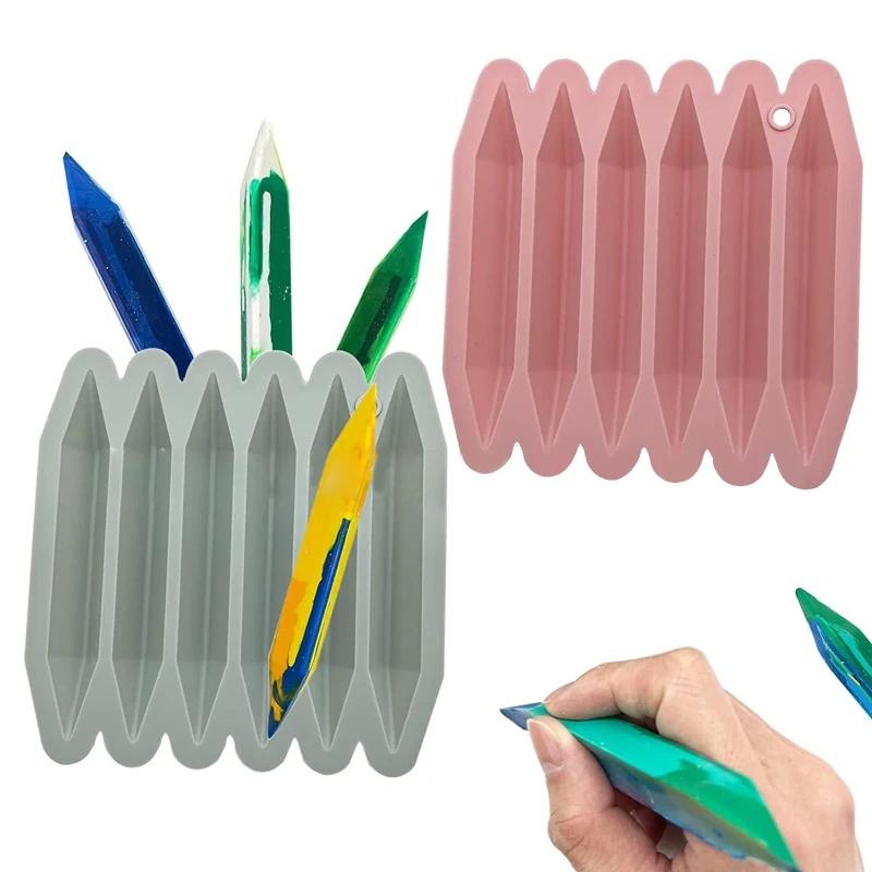 

Blue Pink Crayon Recycling Mold Double Tipped 3D Crayon Silicone Mold Durable