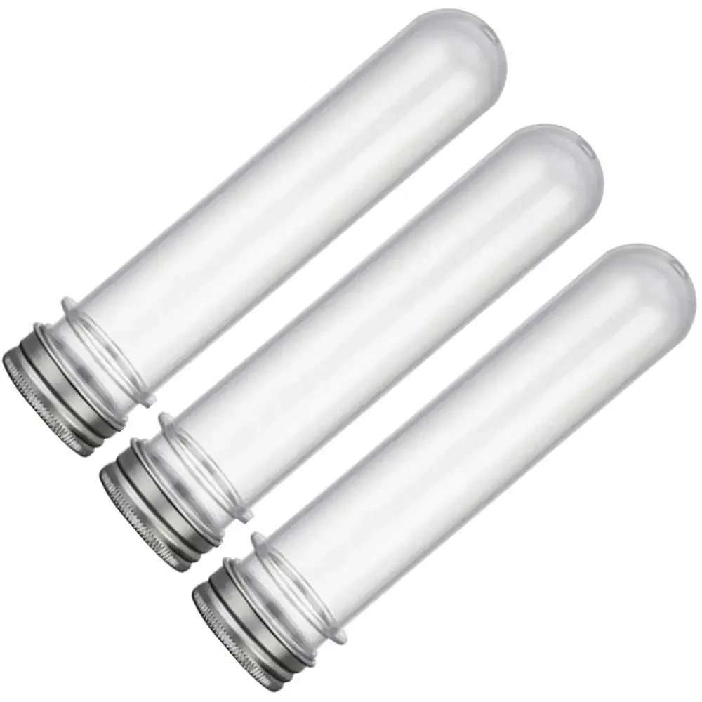 10Pcs 40ML Excellent Plastic Transparent Test Tubes With Aluminum Cap Bottles School Supplies Lab Equipments