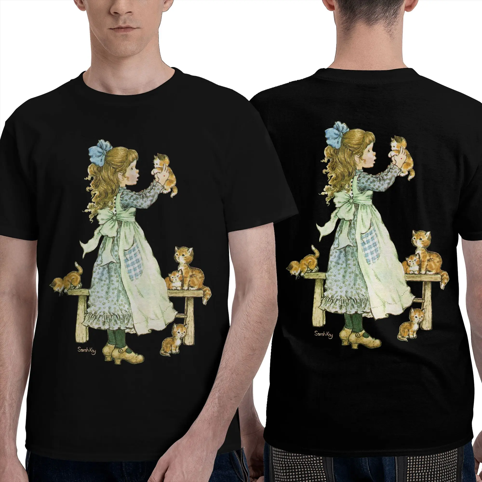 100% Cotton Sarah Kay Girl T-Shirt Men's Double Sided T Shirt Men Round Neck Summer Shirts Tops Oversized