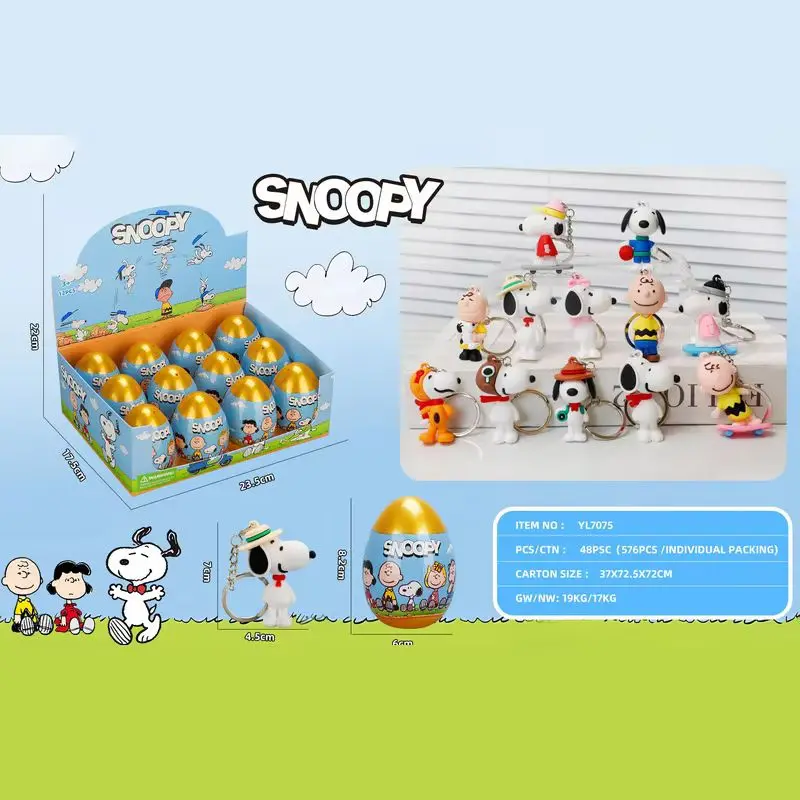

12pcs Snoopy Keychain Egg Ball Blind Box Cartoon Figures Doll Blind Egg Mobile Pendant Mystery Box Twisted Egg Toys Gifts