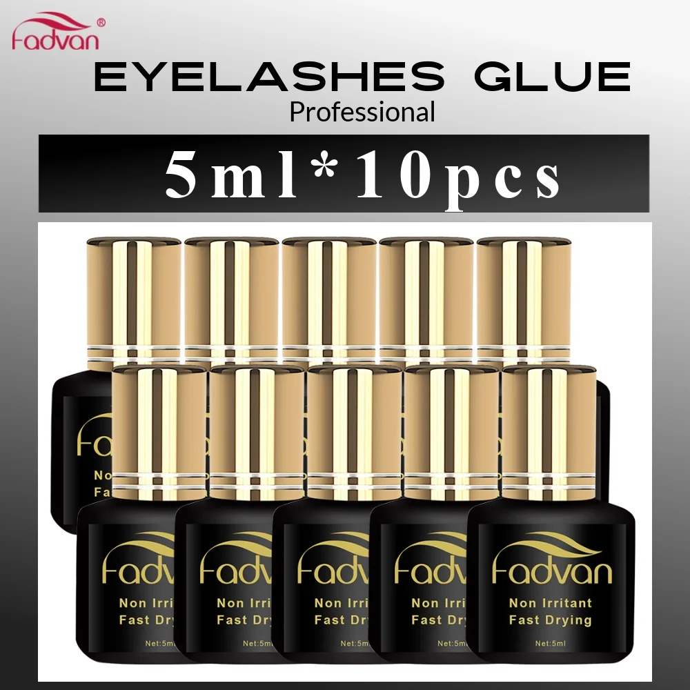 

Fadvan Eyelashes Extension Glue 5ml 10ml 10PCS 1-2s Fast Dry Lashes Adhesive Tool Professional Glue No Irritate Makeup Free Ship