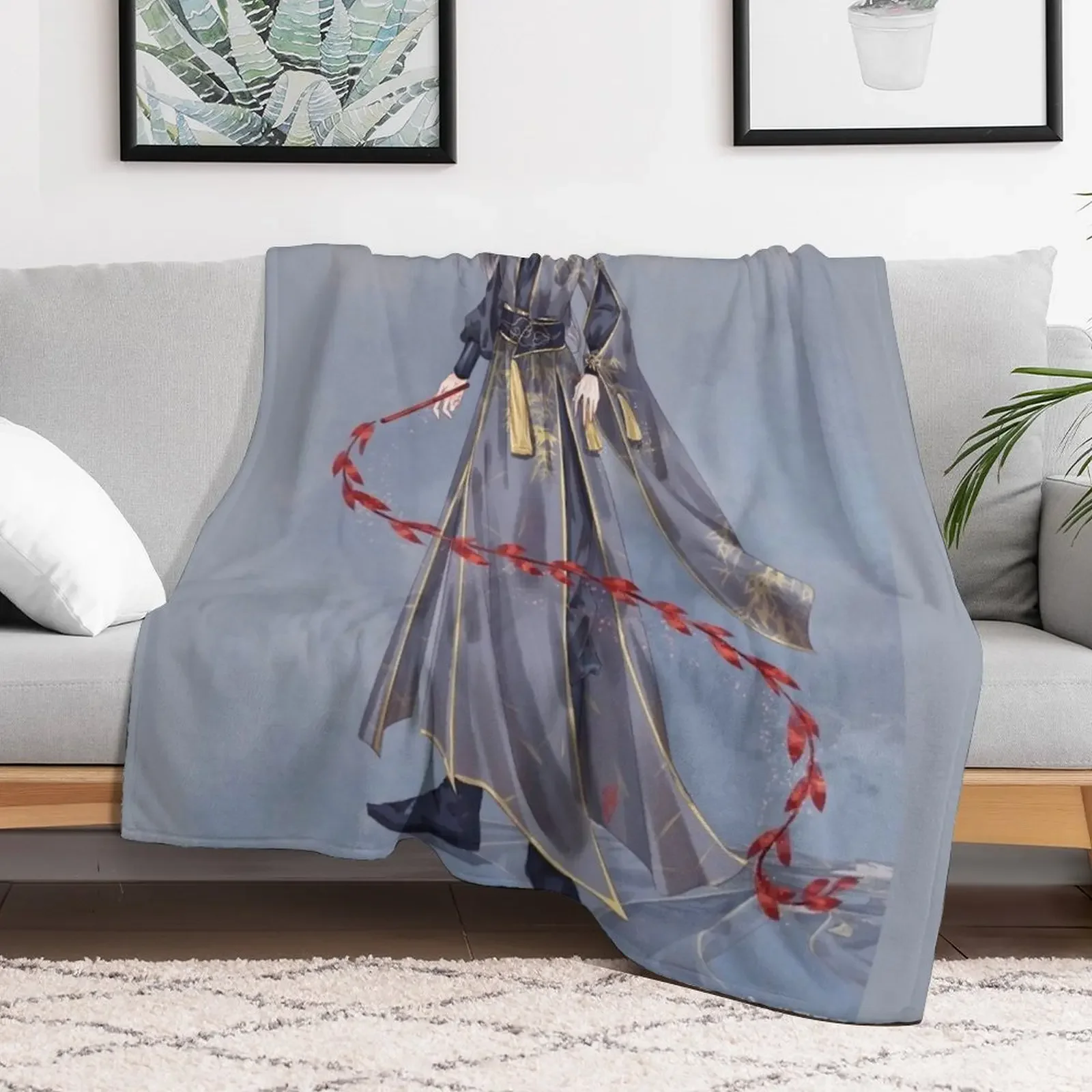 Mo Ran Überwurfdecke, niedliches kariertes Baby für dekoratives Sofa, Cosplay, Anime-Decken