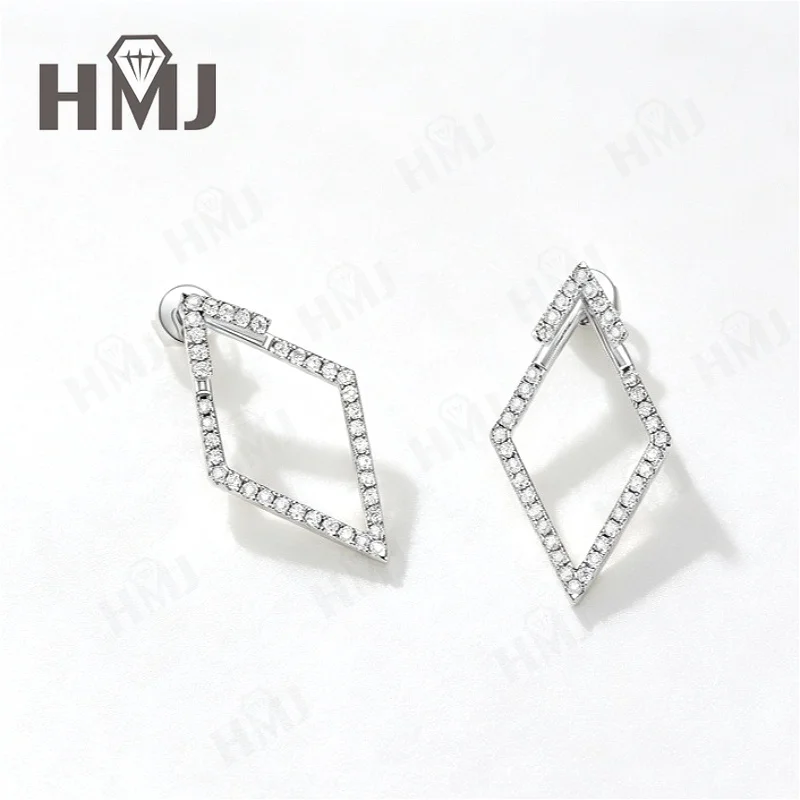 Ohrstecker aus 925er Sterlingsilber mit runden Moissanit-Diamanten, Pavé-Besatz, für den täglichen Gebrauch, einzigartige edle Schmuckgeschenke – Detail 5