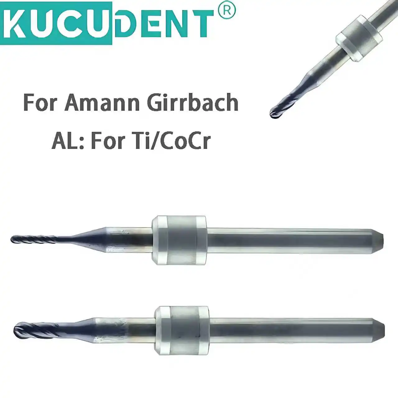 

Dental Milling Burs D3 * 1.0mm/2.0mm AL Coating Milling Cutter For Ti/CoCr for Amann Girrbach Machine CAD CAM Lab Grinding Drill