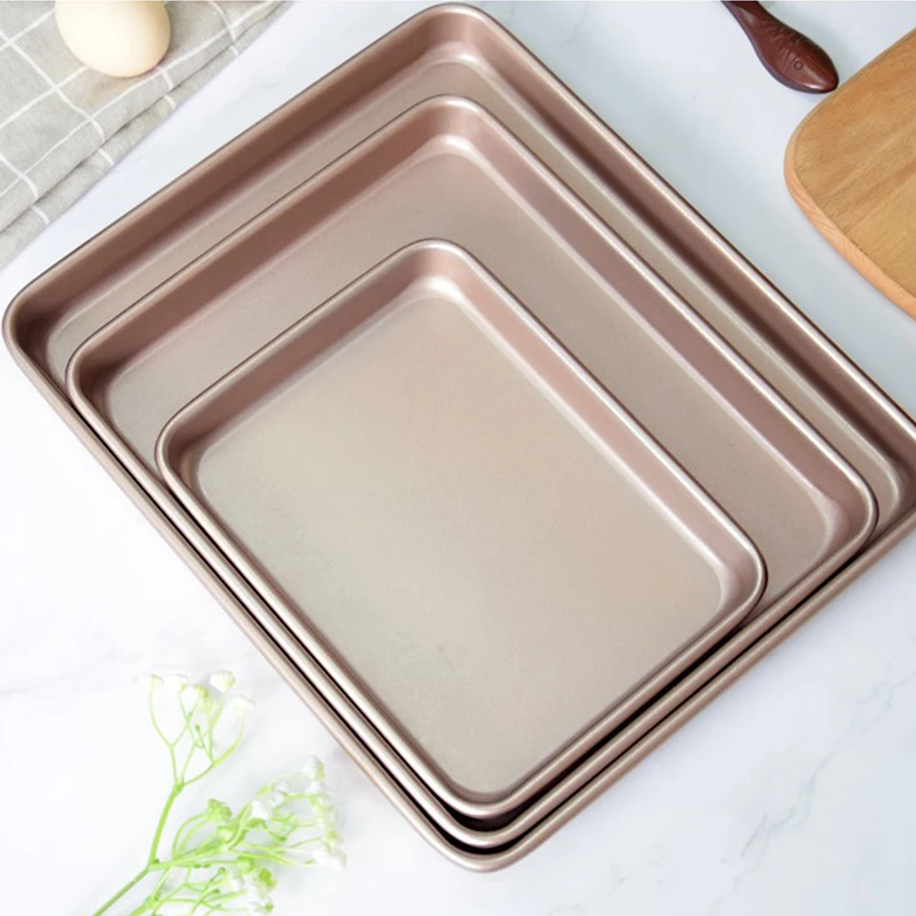 

Non-stick Baking Pan Carbon Steel Cake Pans Tray Mould Bakeware Uniform Heating Smooth Edges Kitchen Barware