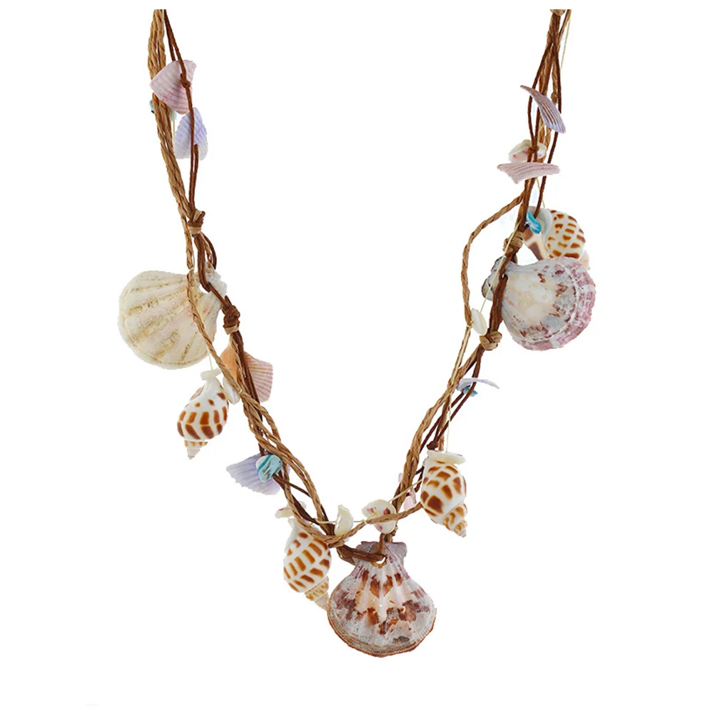 Shell Necklace Costume Mermaid Accessories for Women Ladies Necklaces Pendant Set Decorations