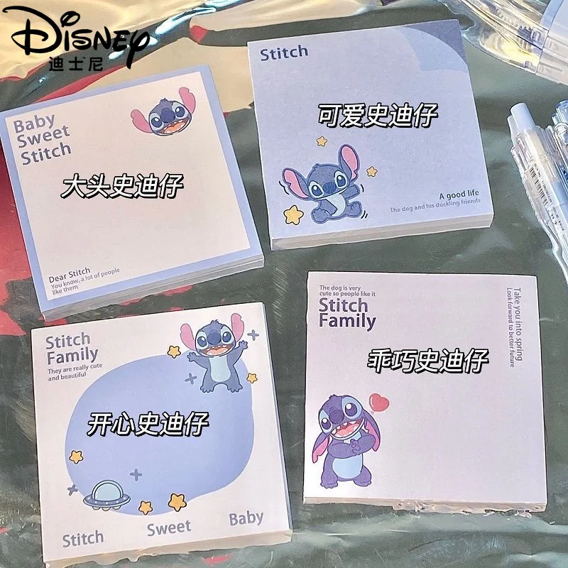 Anime Disney Stitch Note Paper Cartoon Cute Stitch Message Paper Notepad Student Stationery Kids Toys Boy Girls Note Paper Gift