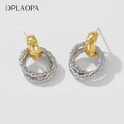 DPLAOPA Color Matching 18K Gold Plated Platinum Brass Drop Earring Piercing Pendientes Luxury Fashion Jewelry For Women Party