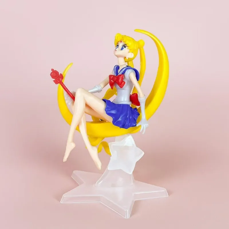 

16CM Sailor Moon Anime Figure Tsukino Usagi toys model Action Figures Pendant Statue Collection Desktop decoration boys Gifts