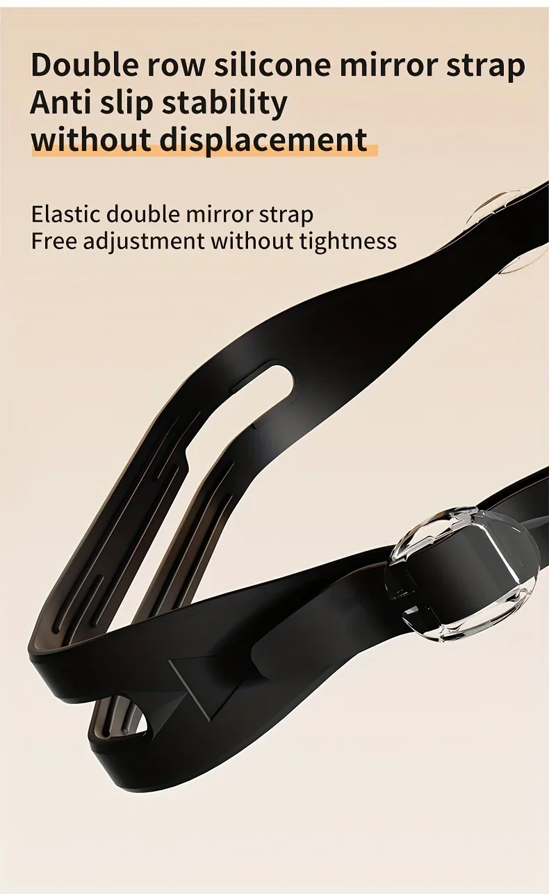 2025 Professionelle Anti-Fog-Beschichtung HD-Schwimmbrille, auslaufsichere Schutzbrille für Männer und Frauen, verstellbare Silikon-Schwimmbrille – Detail 8