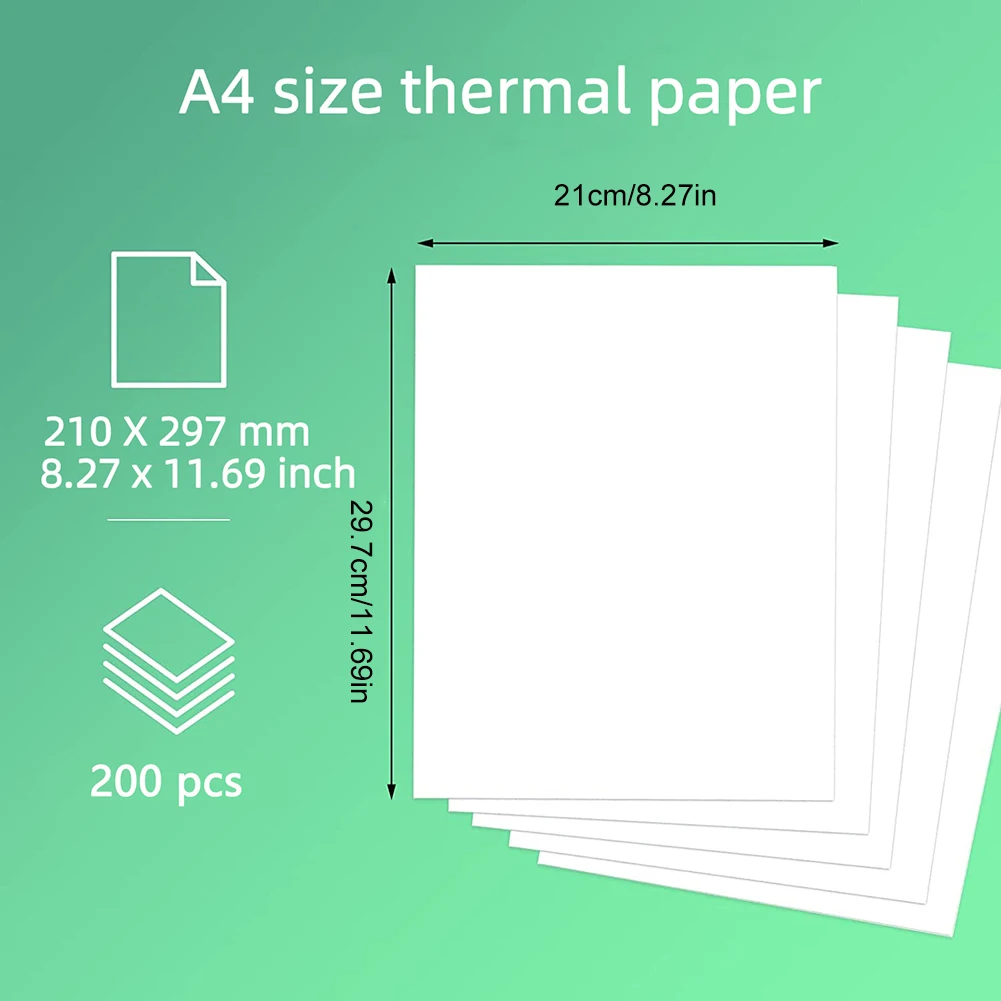 100/200 Sheets A4 Thermal Paper Folding Continuous Printing Paper Auto Recognition Multipurpose Printing Paper