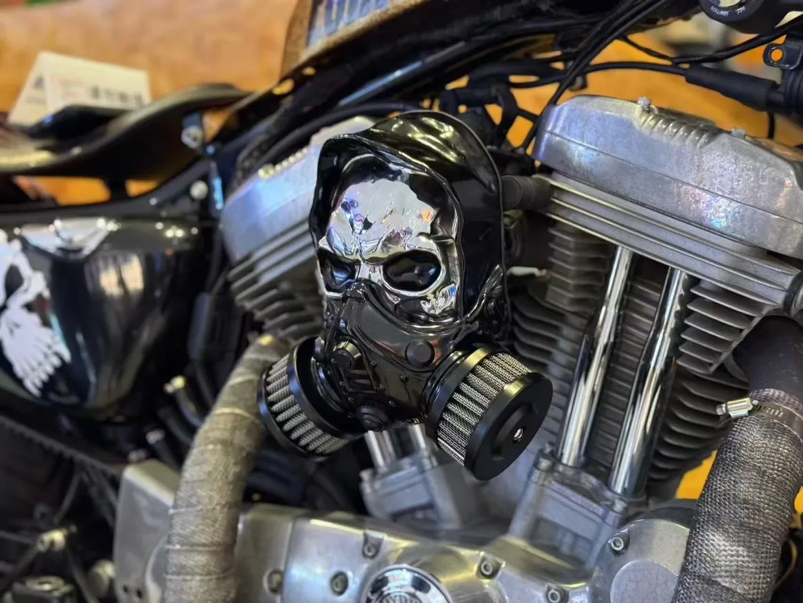 Motorcycle Skull High Performance How Flow Air Filter Air Intake For Harley Sportster XL 2004-2023
