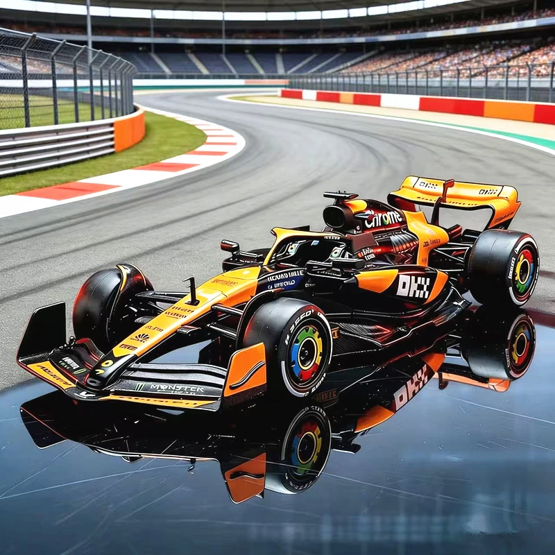 1-24-f1チャンピオン2024-mcl38-4台のランド・ノリスレーシングカーモデル、フォーミュラワンシミュレーション合金ダイキャストスーパーカーモデル、子供向けおもちゃギフト