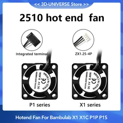 2510 Mini-Lüfter 5 V mit Kabel Hot End Kühlung Kühler für Bambu Lab P1P P1S X1 X1C 3D-Drucker Hotend-Heizung