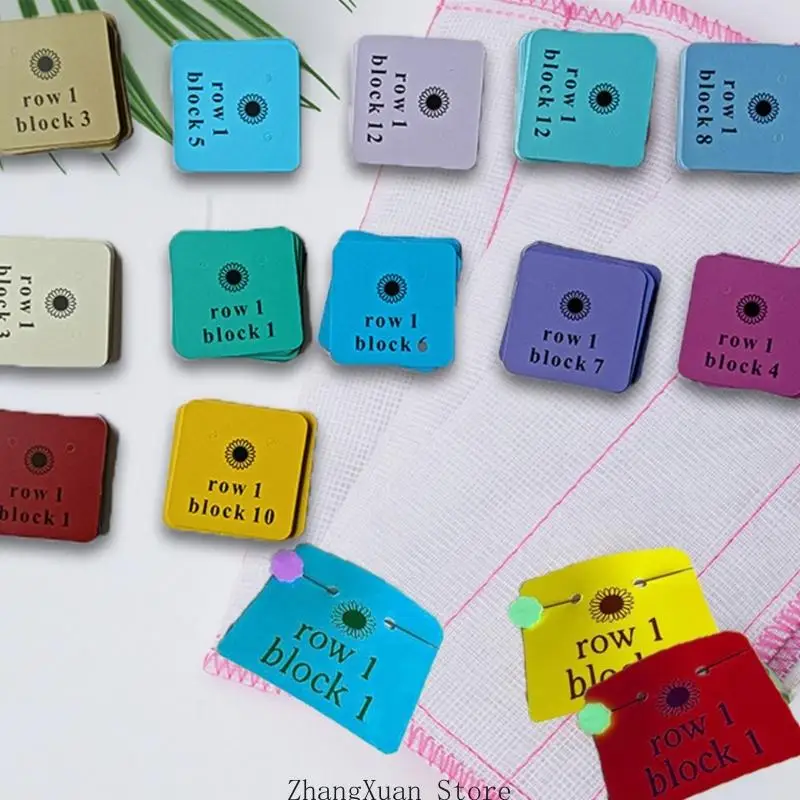 Quilt-Einheits-Organisationskarten-Set mit Befestigungslöchern, Papieraufzeichnungsmarkierungen für geplante, laufende und – Detail 2