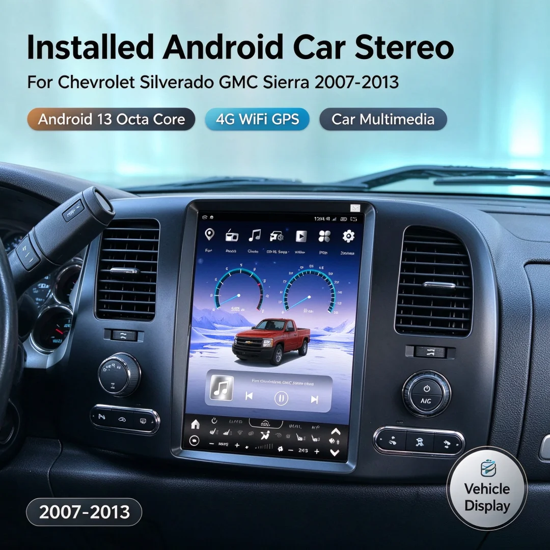Wireless CarPlay Android 13 For Chevrolet Silverado GMC Sierra 2007-2013 Car Radio GPS Navigation Multimedia Player Head Unit 5G
