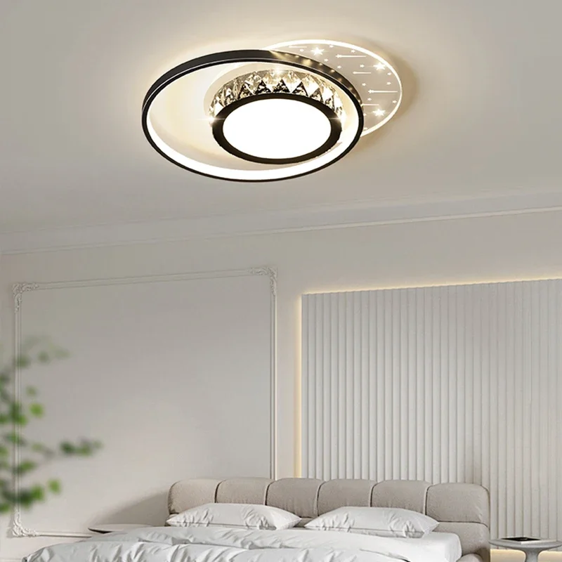 TechHPNew High-end Sparkle Ceiling Lights Living Room Ceiling Light Black White Color Clash Simple
