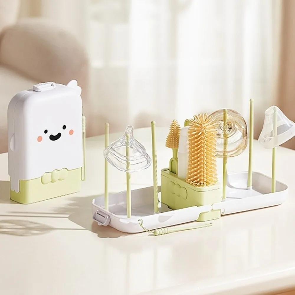 

Silicone Baby Bottle Brush Set Flexible Soft Bristles Cup Cleaning Brushes with Storage Box Feeding Bottle Cleaners