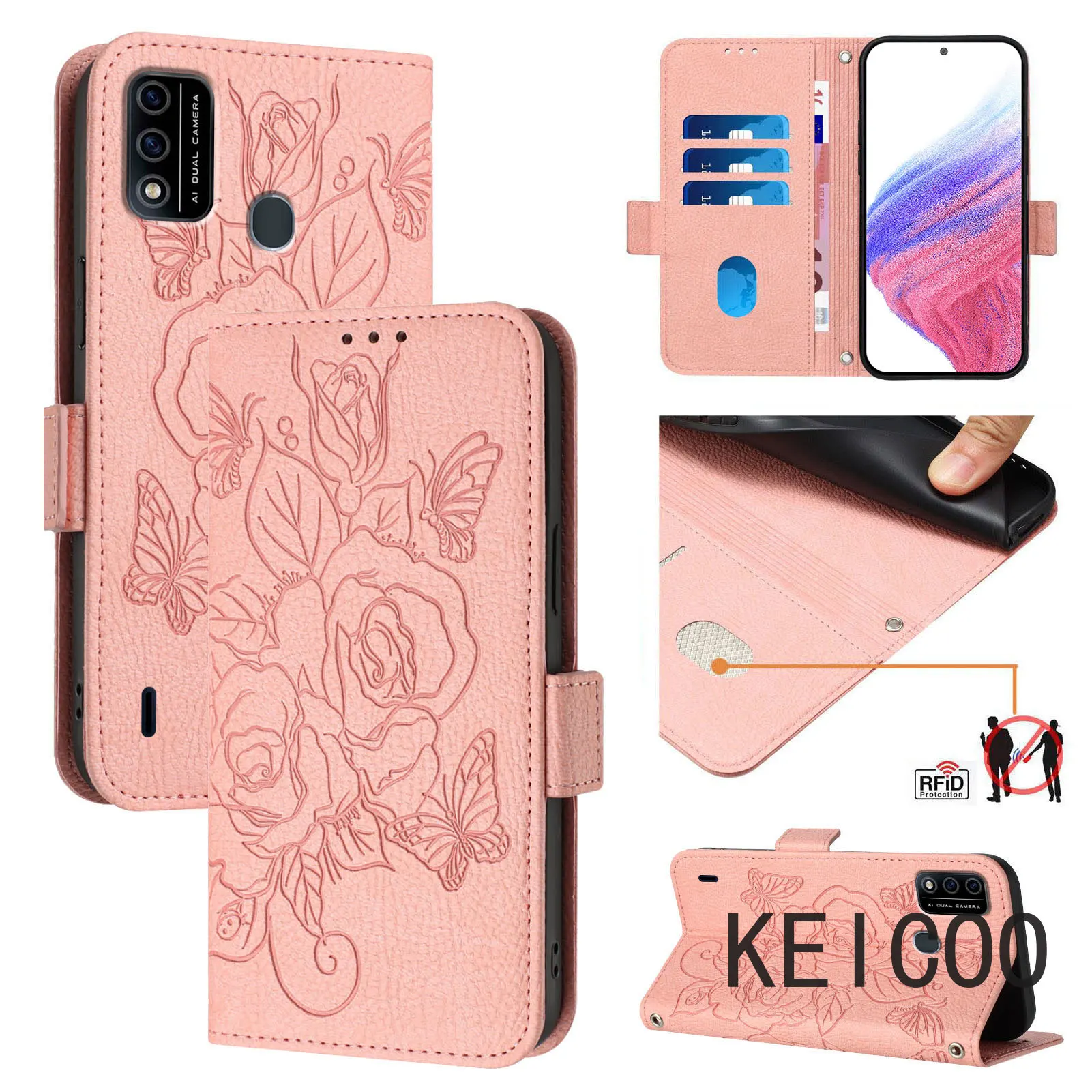 Anti-fall Shell for ITEL A48 A50 A 48 50 Sweatproof Pattern rose leather phone cases Comfortable Feel non-slip Simplicity Covers