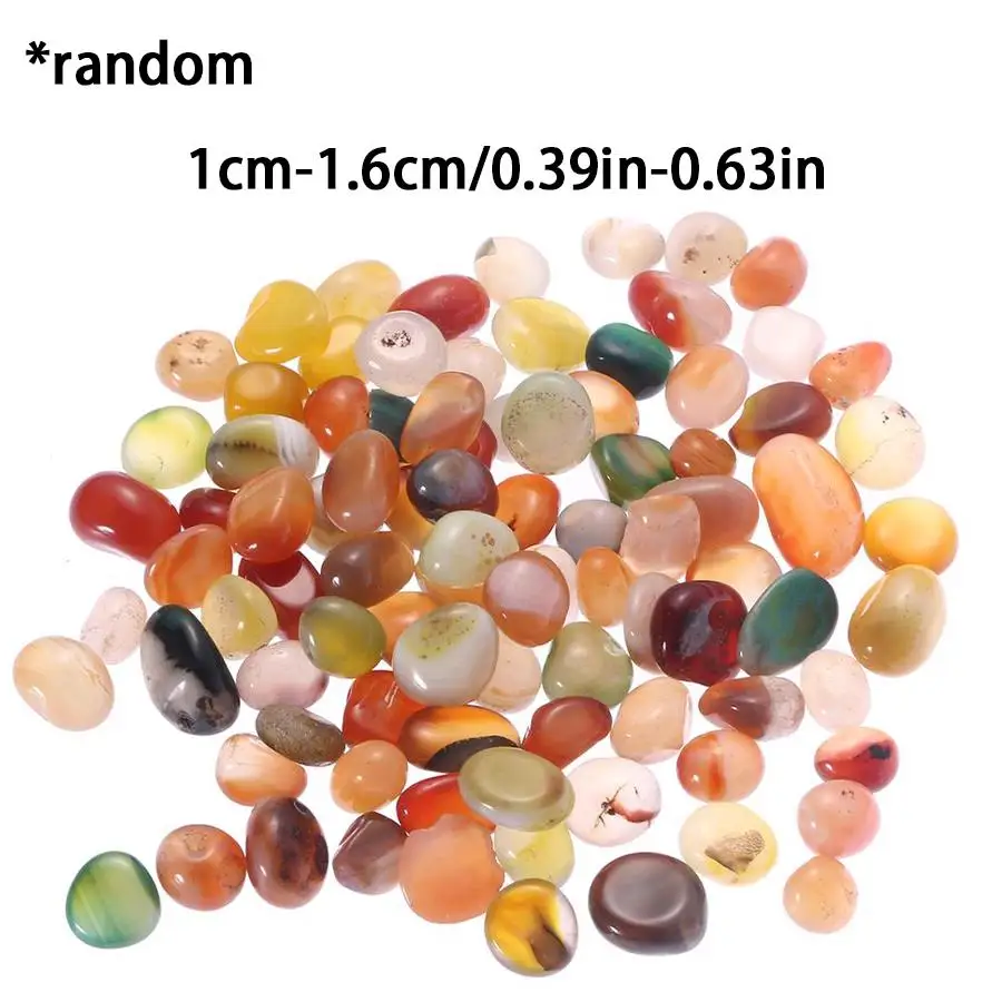 100-500g Bright Polished Agate Pebble Stones, Smooth Decorative Gravel for Succulent, Cactus, Flower Pot, Fish Tank Bottom XJM