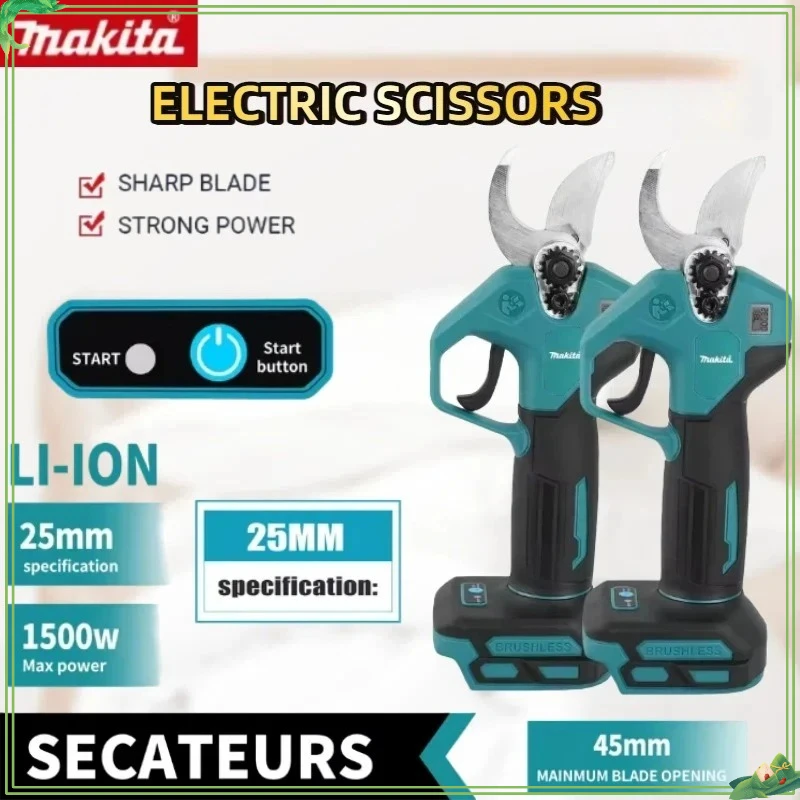 

Аккумуляторные электрические садовые ножницы Makita, бесщеточные электрические секаторы, садовый инструмент, резак для ветвей, электроинструменты Makita