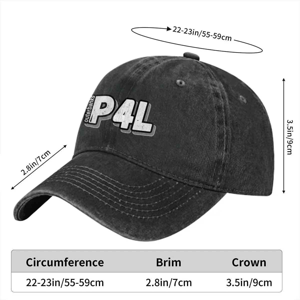 P4L outerbanks sticker Bucket Hat Washed distressed baseball cap Fishing caps Sun hats Novelty Spring Summer Autumn Winter