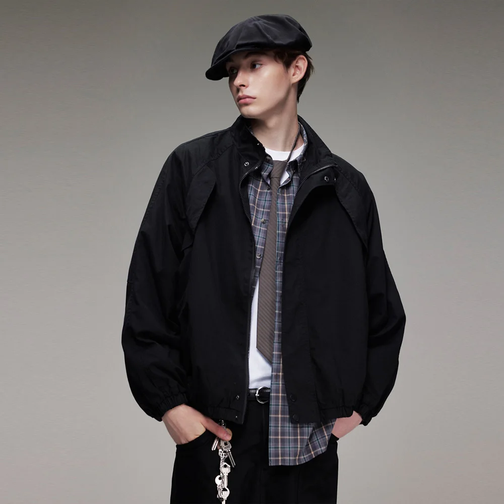 

Американская пригородная модная куртка-бомбер с воротником-стойкой, мужская весенне-осенняя свободная повседневная куртка-карго, пальто Cityboy Coach