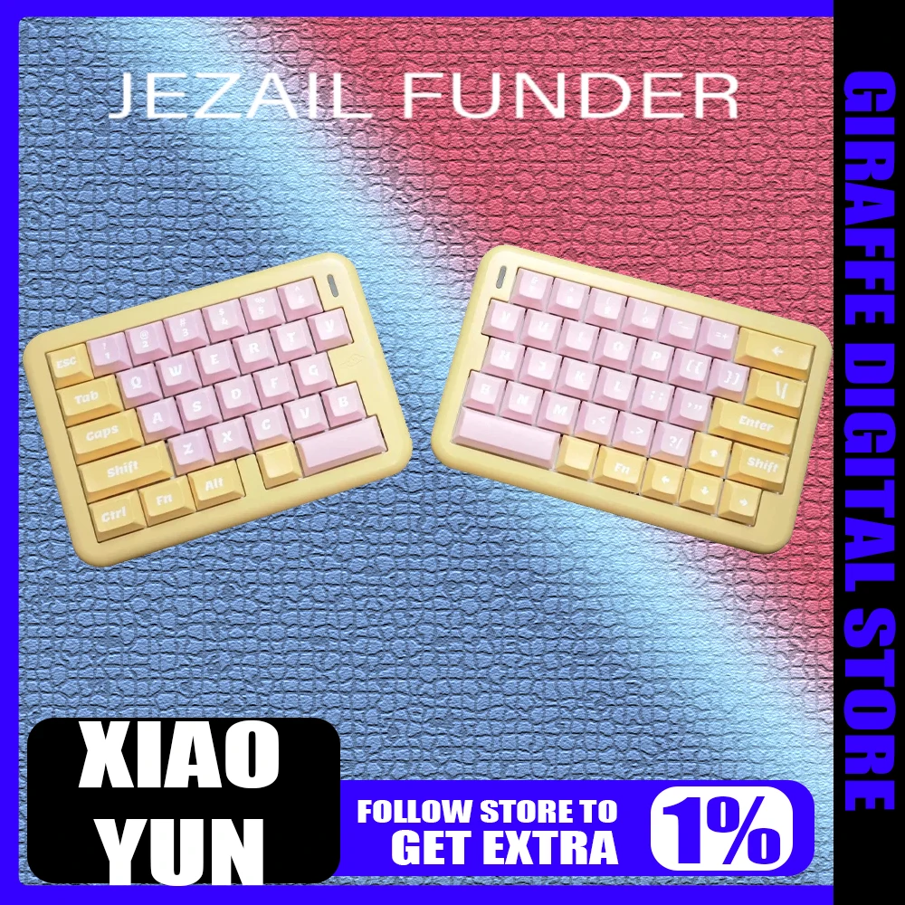 Jezail Funder Xiaoyun Mechanical Keyboard Split Aluminum Alloy Tri Mode Bluetooth Wireless Gaming Keyboard Custom Pc Gamer Gifts