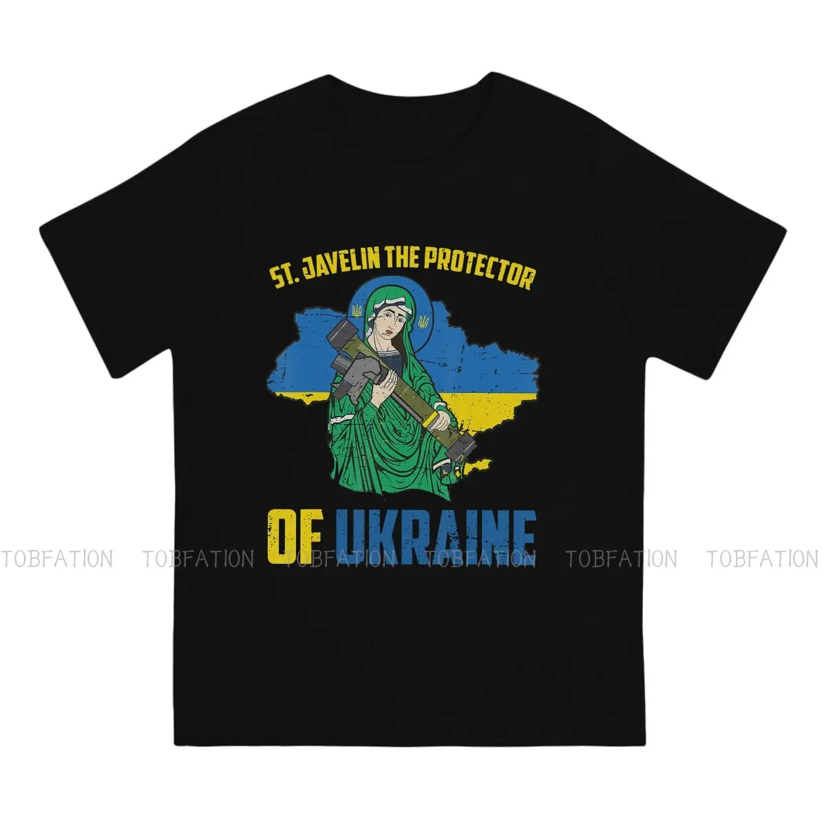 St. Javelin Map Flag Harajuku TShirt The Protector of Ukraine Style Tops Comfortable T Shirt Male Tee Special Gift Idea