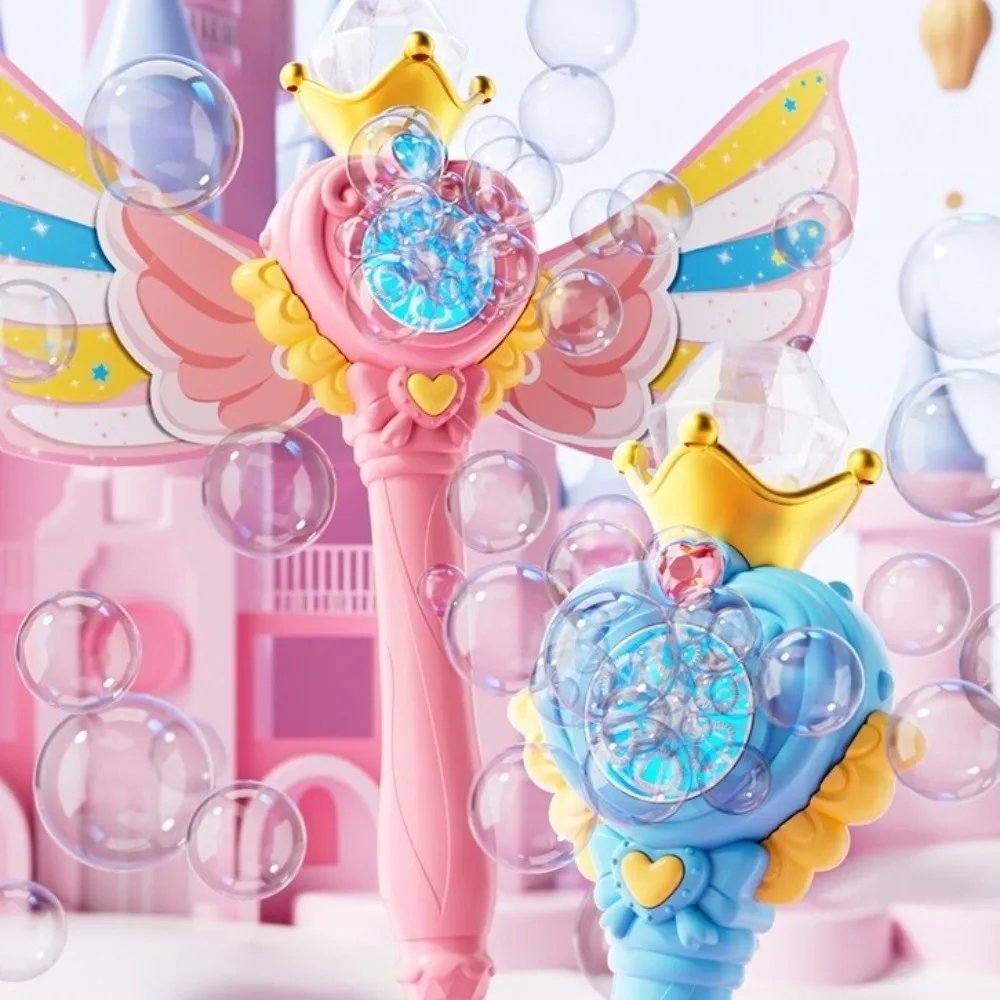 Machine à bulles électrique automatique lumineuse avec ailes, baguette à bulles, souffleur de bulles portatif, jouets d'été