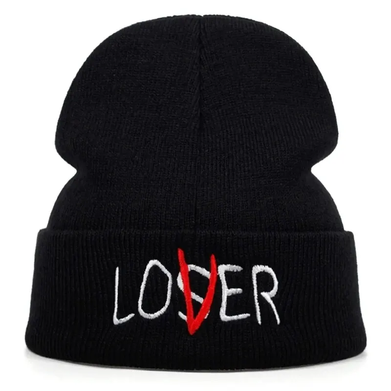 Loser Embroidery Beanie Knitted Hat for Men Women Fashion Warm Cap Unisex Soft Elasticity Knit Hats for Skiing Outdoor Activitie