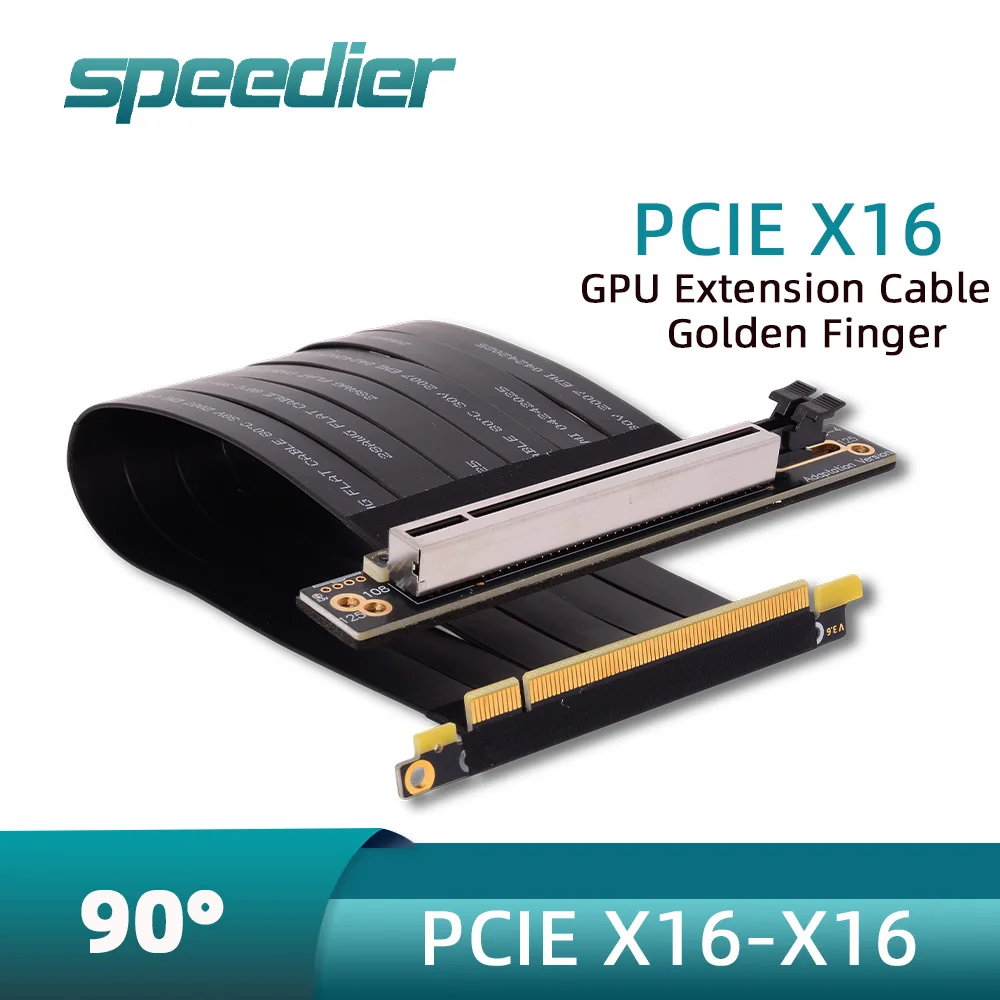Customized PCIe 3.0 X16 To X16 GPU Riser 270° Low Profile Gold Finger Ribbon Extender Full Speed for Mining RTX3070 Compact PC