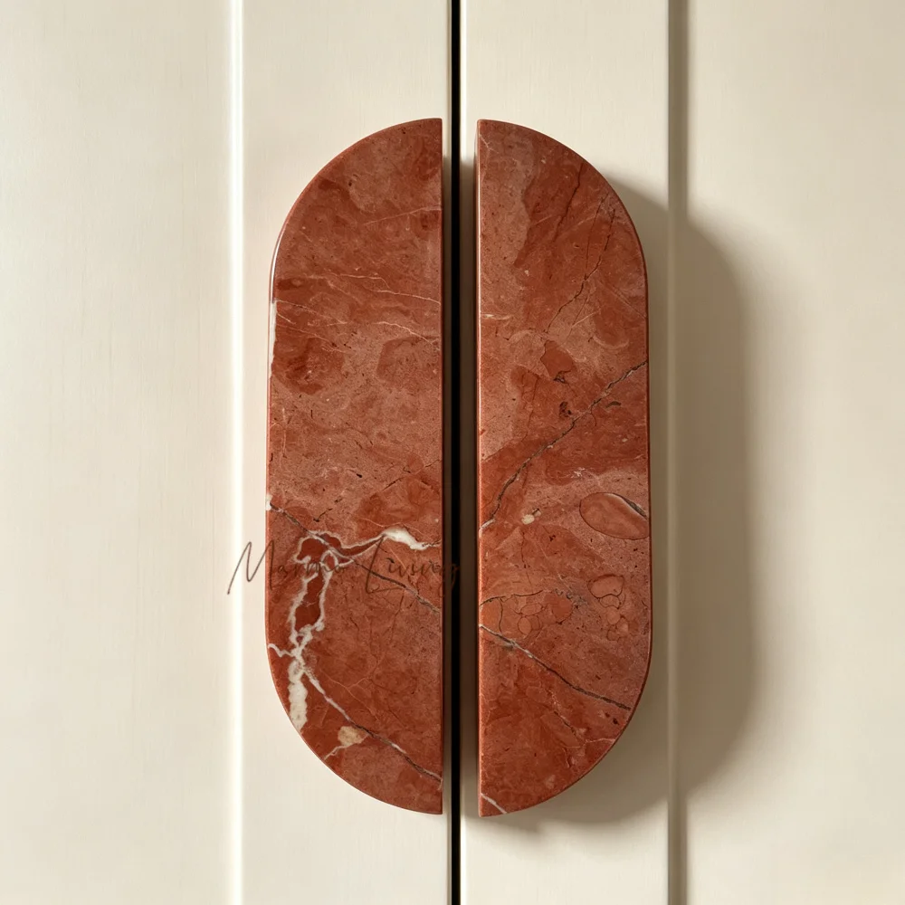 Wabi Sabi Natural Marble Door Handle Door Pull Stone Knob Cabinet Door Handle