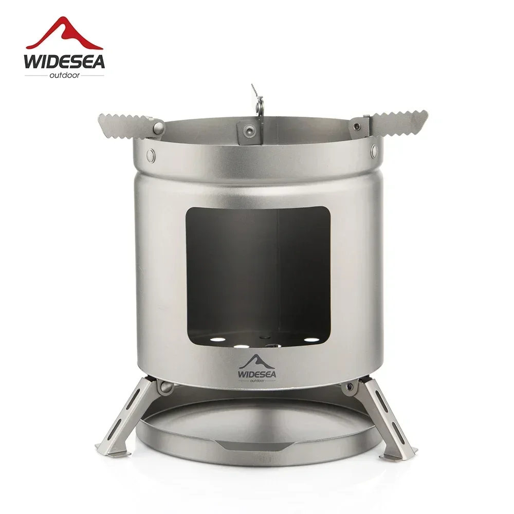 Widesea Camping Stove Firewood Titanium Ultralight Furnace Coal Heater Burner Foldable Outdoor Survival Hiking Cooking Supplies