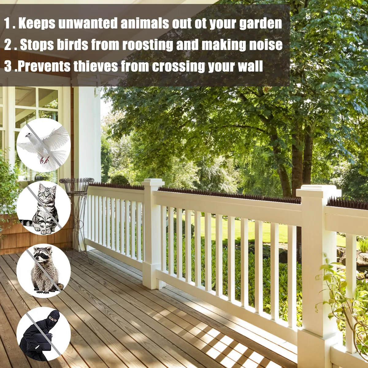 12Pcs Fence Wall Spikes Cat Animal Repellent Plastic Anti Theft Deterrent For Garden Fences Invader Bird Spikes Dog Repeller