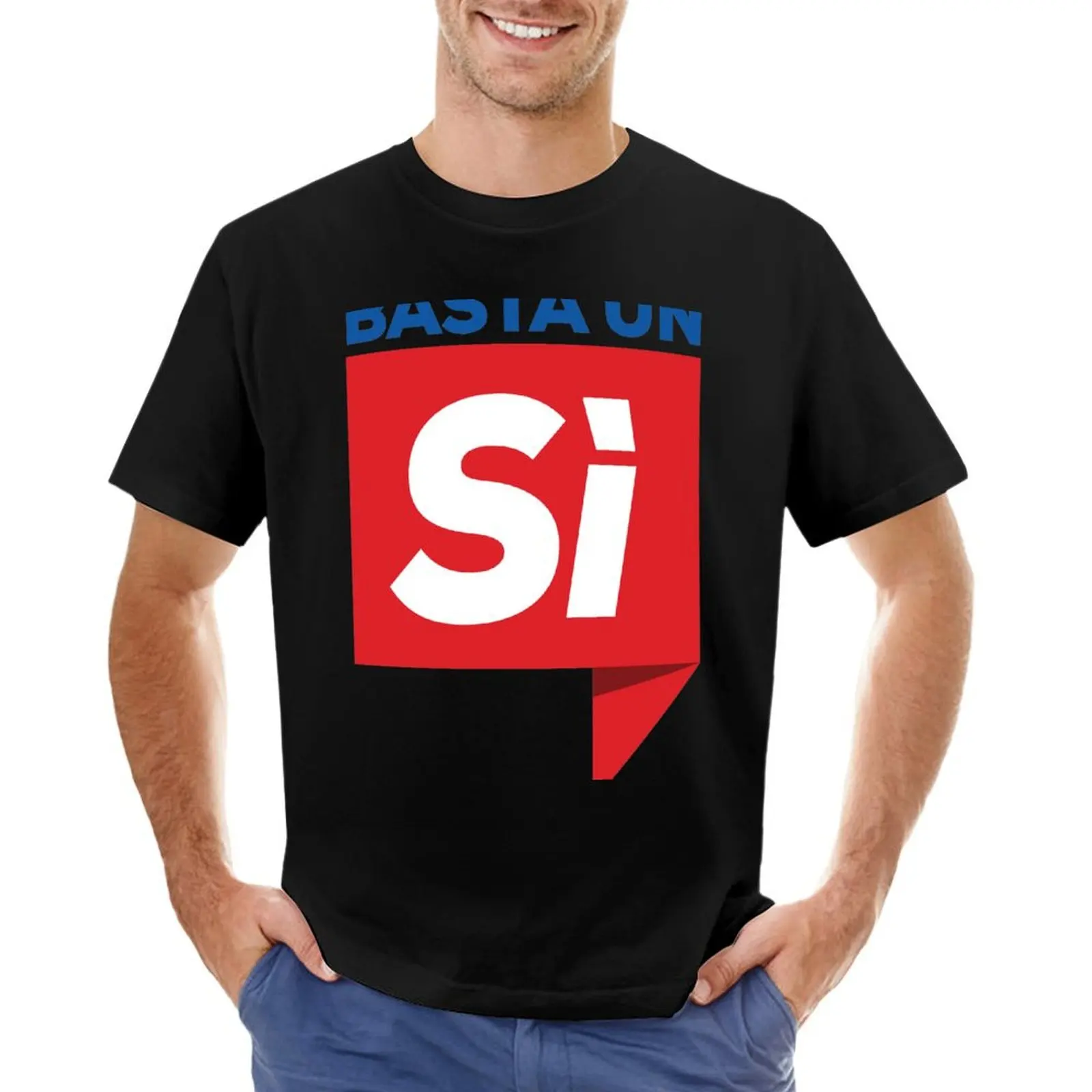 Referendum Costituzionale - Basta un sì YES on the Italian Referendum T-Shirt blanks korean fashion vintage t shirt men