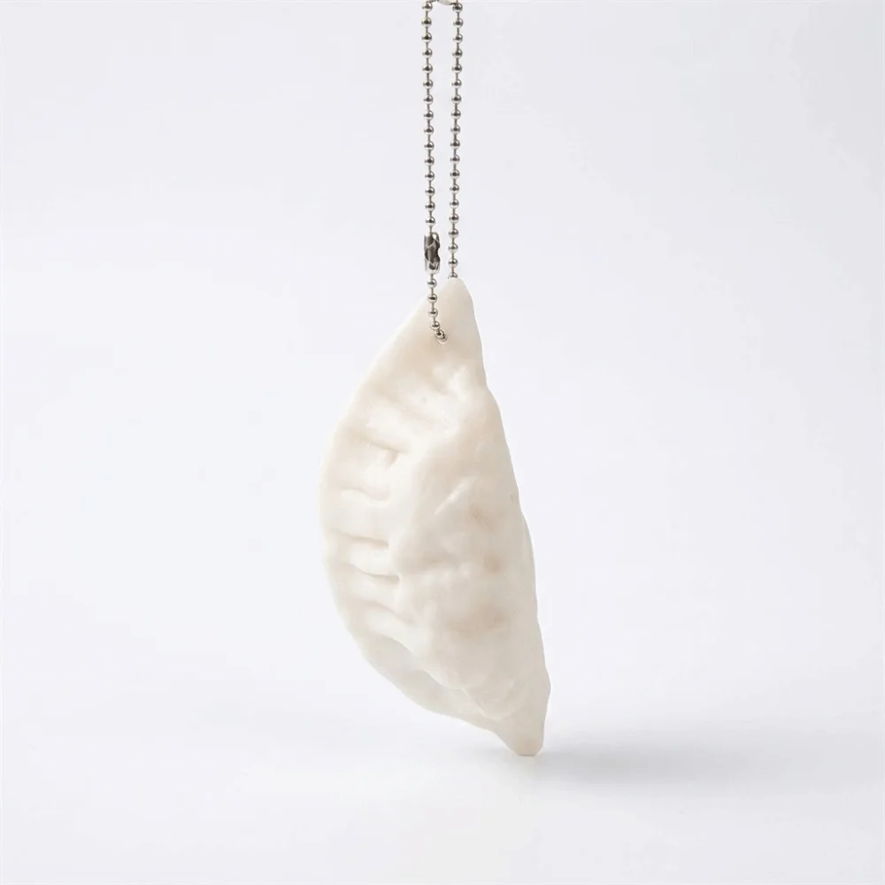 Fashion Funny Simulation Dumpling Keychain Soft Pinch Realistic Dumpling Squeeze Mini Lifelike Food Pendant Bag Charms