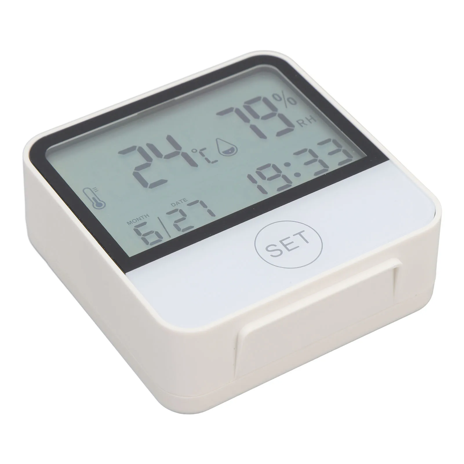 Digitales Thermometer, Luftfeuchtigkeitsmesser, Hintergrundbeleuchtung, leicht ablesbar, Anti-Demontage, einstellbare Modi, Innenthermometer, Hygrometer für Zuhause