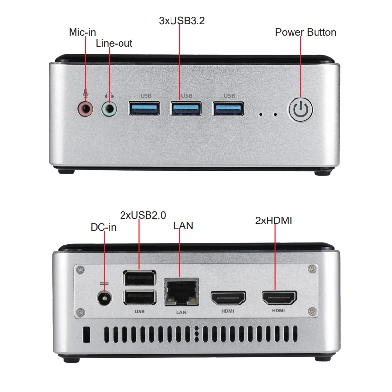 Maxtang Mini PC compacta AMD 3020e 16GB DDR4 512GB M.2 SSD Triple pantalla WiFi Windows Home Mini PC ordenador