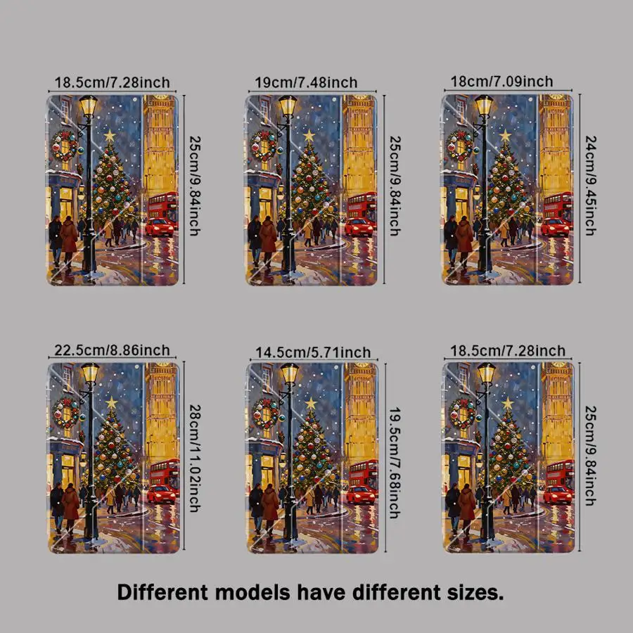 Christmas Street with Pencil Slot Case for Apple iPad Mini 7 6 5 12th 11th 9th Air 8 M2 M3 3 Pro M4 13 2025 2026 10th Gen Air