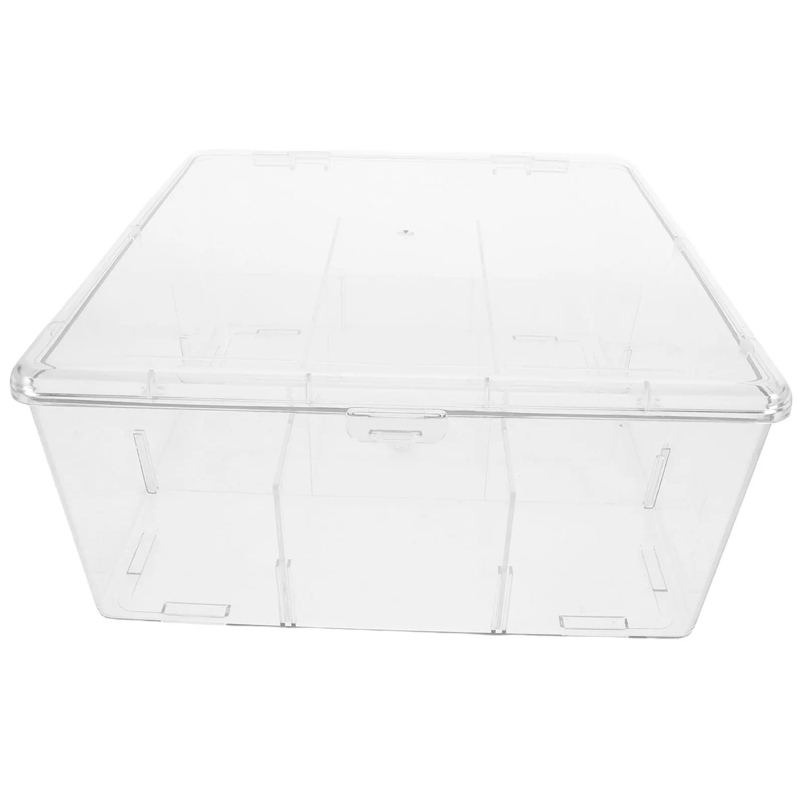 

Adjustable Divided Card Storage Box Cards Case Lid Transparent Acrylic Organizer Game Cards Washi Tape Rings Beads Necklaces