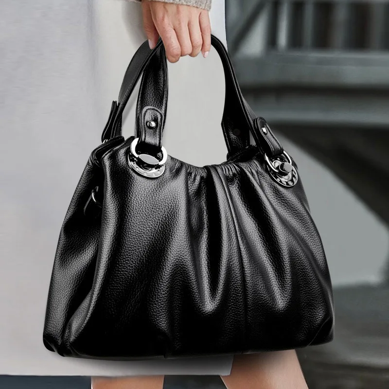 

Designer Handbags Women Luxury 2025 Soft Leather Shoulder Bags High Quality Vintage Tote Bag Large Capacity Famale Handbag Bolsa