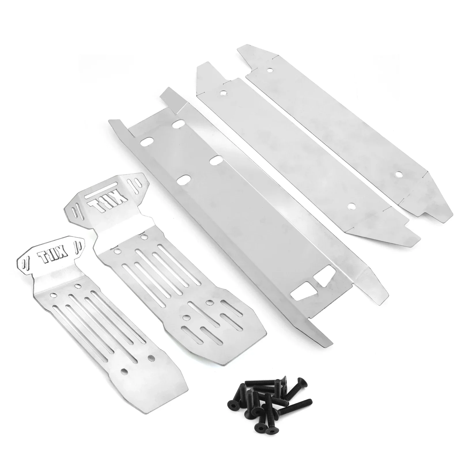 Rvs Voor en Achter Chassis Armor Skid Plate Protector voor 1/6 Traxxas XRT RC Truck Auto Upgrade Onderdelen