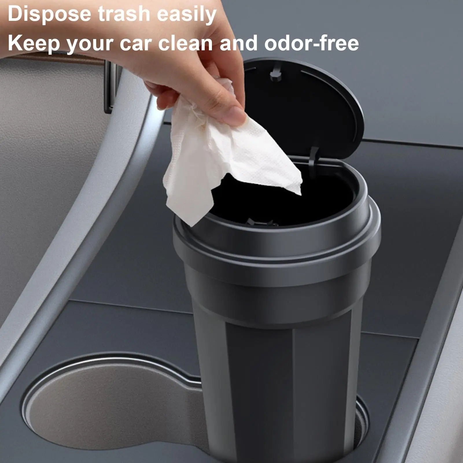 

Cup-Shaped Car Trash Can Portable Automotive Garbage Bin, Travel Camping Road Trip Driving Truck SUV Backseat Commuting Supplies