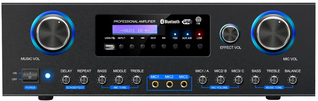 Professional Dsp Digital Audio Processor Built in 150W/250W/350/450W Power Amplifier Karaoke Effects Powered Audio Processor