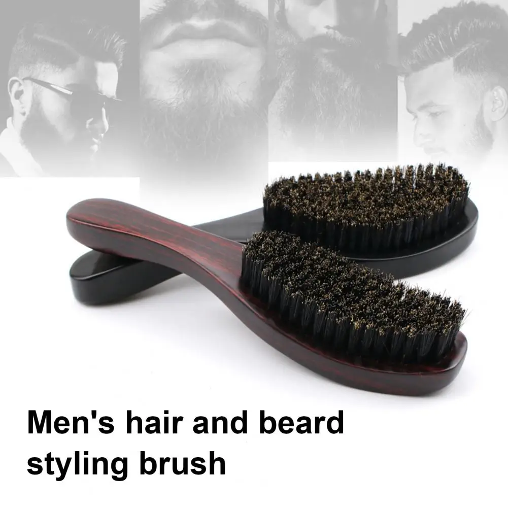 Men Beard Brush Nylon Boar Bristle Curved Wave Beard Straightener Brush Home Salon Men Mustache Grooming Styling Tools 90%