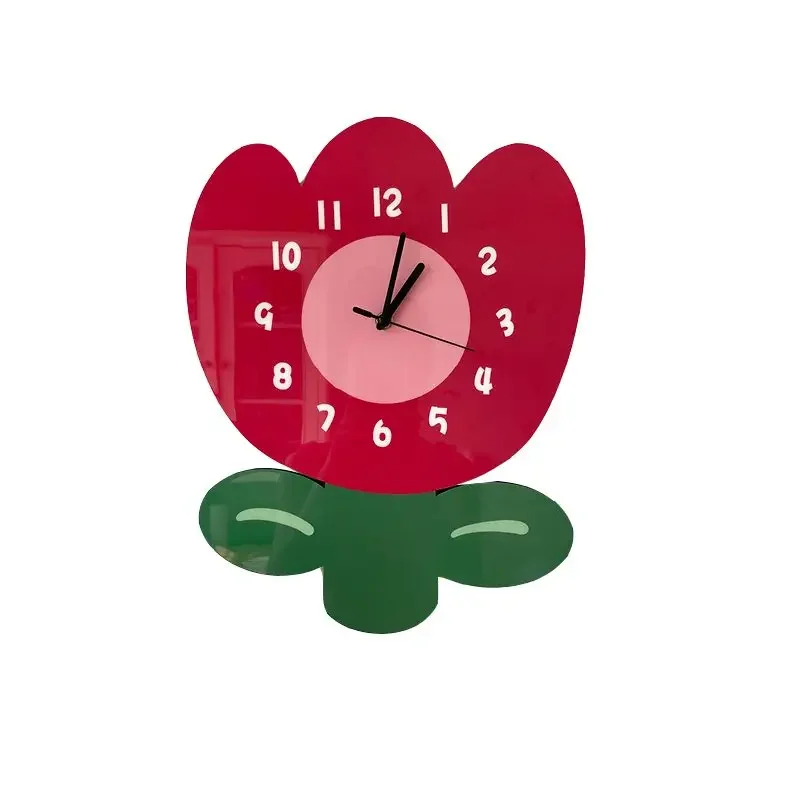 Cute Quart Wall Clocks Cartoon Needle Home Decor Living Bedroom Simple Flower Creative Literary Design Cartoon Clock reloj de