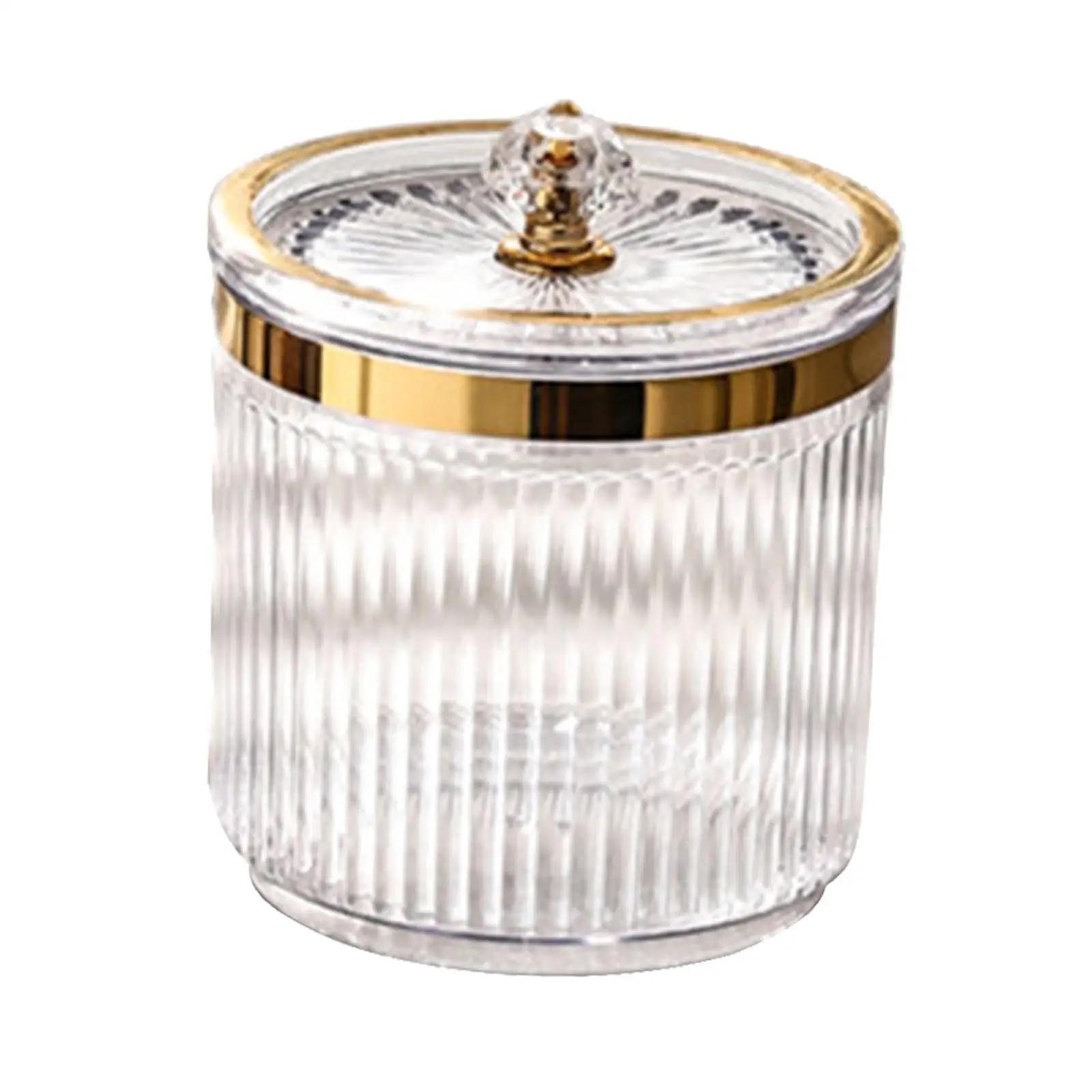 Plastic Makeup Cotton Swab Ball Holder Jar Dustproof Cosmetic Organizer for Home Dresser Countertop